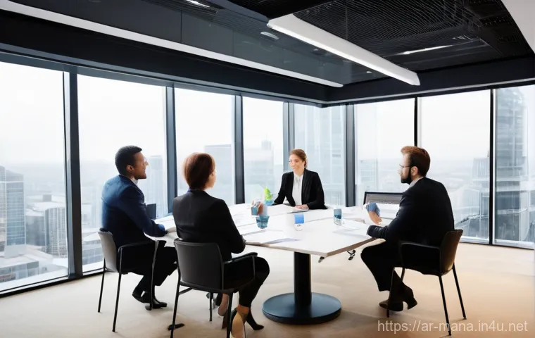 경영지도사 자격증과 공공기관 취업 - **Prompt 1: Modern Government Innovation Hub**
    "A vibrant, dynamic scene inside a modern, high-t...