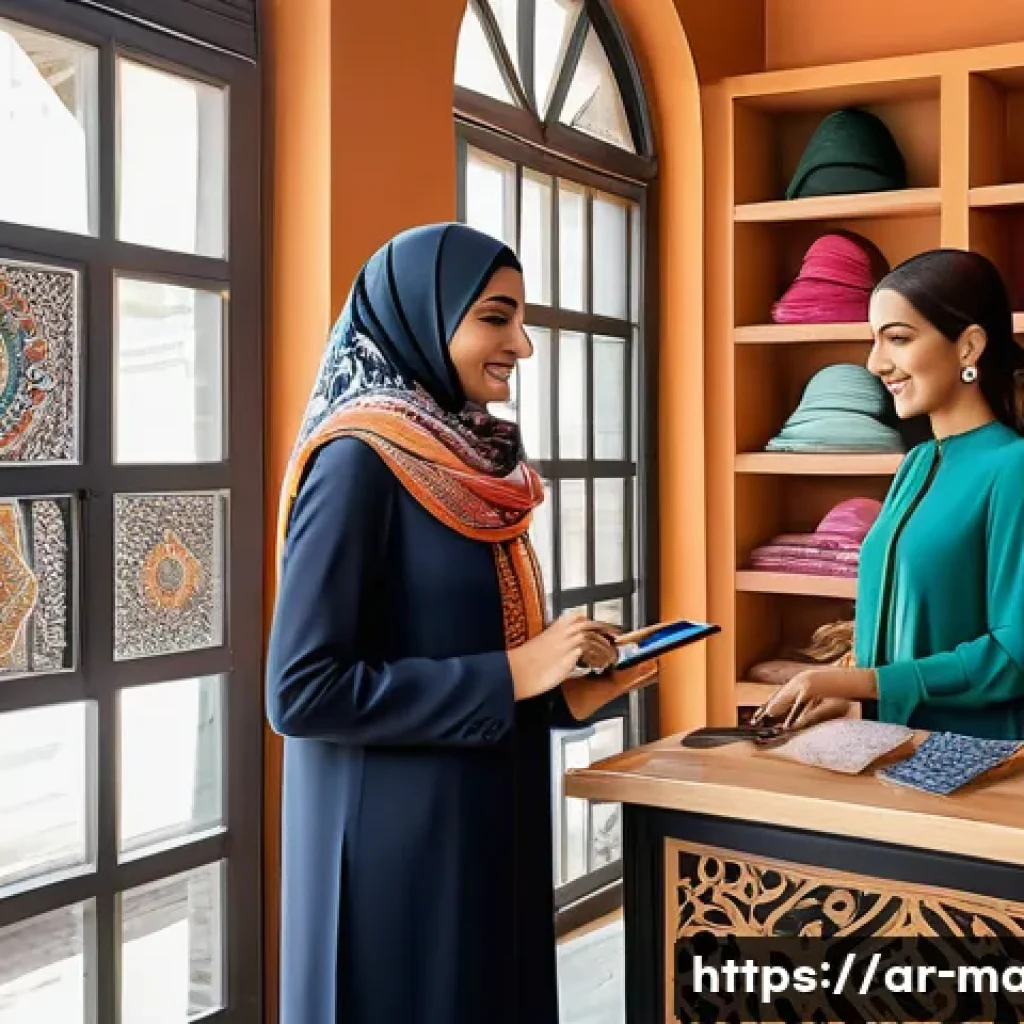 경영지도사와 중소기업 경영 전략 성공 사례 - A vibrant small clothing boutique interior in a Middle Eastern city, showcasing a diverse collection...