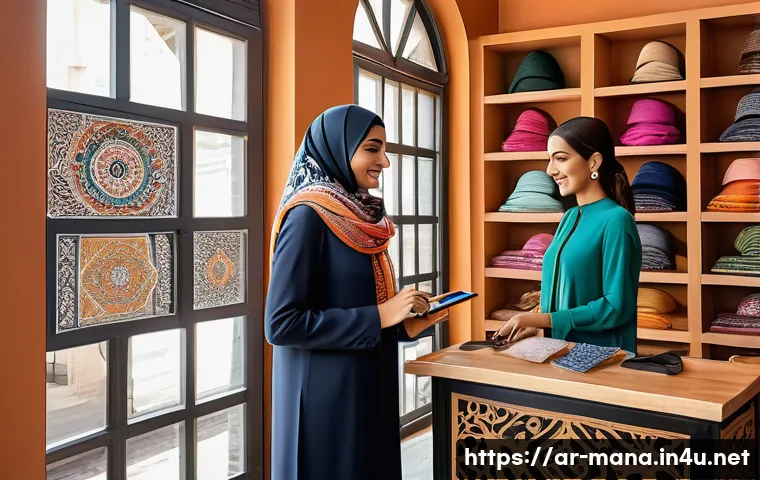 경영지도사와 중소기업 경영 전략 성공 사례 - A vibrant small clothing boutique interior in a Middle Eastern city, showcasing a diverse collection...